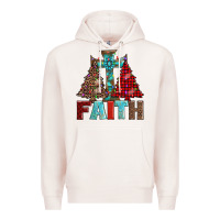 Pale Pink cross and christmas trees Premium Hoodie - AdoDesignShop