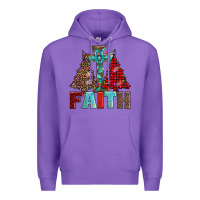 Purple cross and christmas trees Premium Hoodie - AdoDesignShop