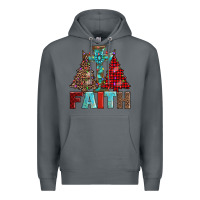 Rock cross and christmas trees Premium Hoodie - AdoDesignShop