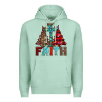 Seafoam cross and christmas trees Premium Hoodie - AdoDesignShop