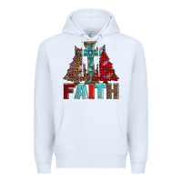 White cross and christmas trees Premium Hoodie - AdoDesignShop