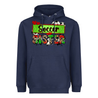 Navy soccer sister with leopard Heavyweight Hoodie - Zillion Design Studio