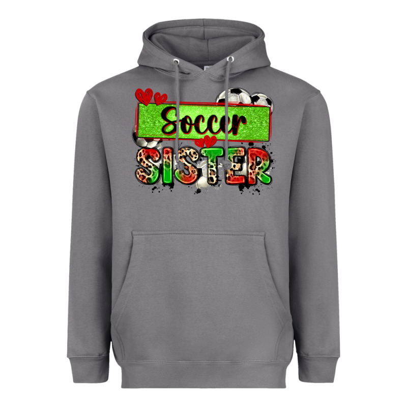 Soccer Sister With Leopard Heavyweight Hoodie by Zillion Design Studio | Teevron