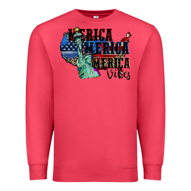 Merica Merica Merica Vibes 4th Of July Premium Sweatshirt by CowGirlArtShop | Teevron