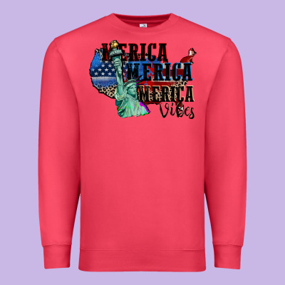 Merica Merica Merica Vibes 4th Of July Premium Sweatshirt Designed By Cowgirlartshop