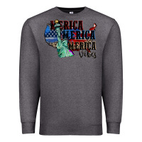 Charcoal Heather Merica Merica Merica vibes 4th of july Premium Sweatshirt - CowGirlArtShop