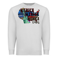 Dove Grey Merica Merica Merica vibes 4th of july Premium Sweatshirt - CowGirlArtShop