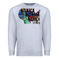 Heather Grey Merica Merica Merica vibes 4th of july Premium Sweatshirt - CowGirlArtShop