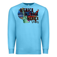 Ocean Blue Merica Merica Merica vibes 4th of july Premium Sweatshirt - CowGirlArtShop