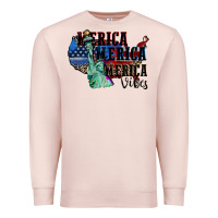 Pale Pink Merica Merica Merica vibes 4th of july Premium Sweatshirt - CowGirlArtShop