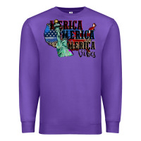 Purple Merica Merica Merica vibes 4th of july Premium Sweatshirt - CowGirlArtShop