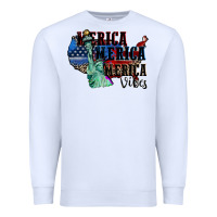 White Merica Merica Merica vibes 4th of july Premium Sweatshirt - CowGirlArtShop