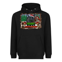 Black merry christmas black angus cattle and farm Heavyweight Hoodie - RanaPortraitStore