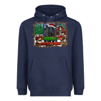 Navy merry christmas black angus cattle and farm Heavyweight Hoodie - RanaPortraitStore