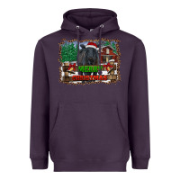 Plum merry christmas black angus cattle and farm Heavyweight Hoodie - RanaPortraitStore