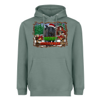 Sage merry christmas black angus cattle and farm Heavyweight Hoodie - RanaPortraitStore