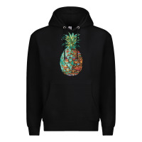 Black pineapple leopar turquoise serape summer Premium Hoodie - Artiststas