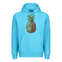Ocean Blue pineapple leopar turquoise serape summer Premium Hoodie - Artiststas