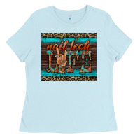Baby Blue nail tech life Ladies Tee - BarkalooDesign
