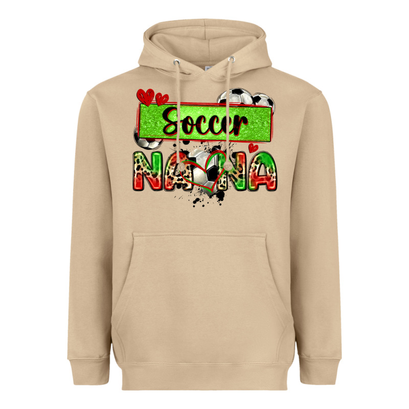 Soccer Nana With Leopard Heavyweight Hoodie by Zillion Design Studio | Teevron