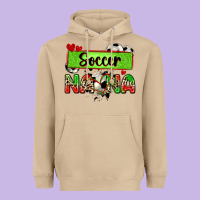 Soccer Nana With Leopard Heavyweight Hoodie Designed By Zillion Design Studio