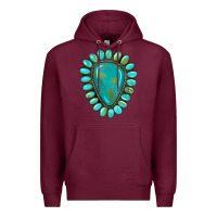 Burgundy western gemstone turquoise Premium Hoodie - Artiststas