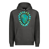 Charcoal Heather western gemstone turquoise Premium Hoodie - Artiststas