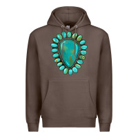 Coffee western gemstone turquoise Premium Hoodie - Artiststas