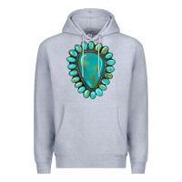 Heather Grey western gemstone turquoise Premium Hoodie - Artiststas