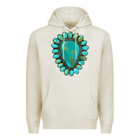 Oatmeal Heather western gemstone turquoise Premium Hoodie - Artiststas