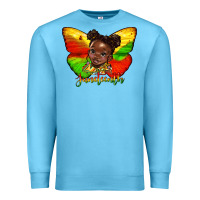 Ocean Blue juneteenth butterfly black girl Premium Sweatshirt - HRA Design Shop
