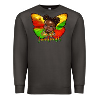 Smoke juneteenth butterfly black girl Premium Sweatshirt - HRA Design Shop
