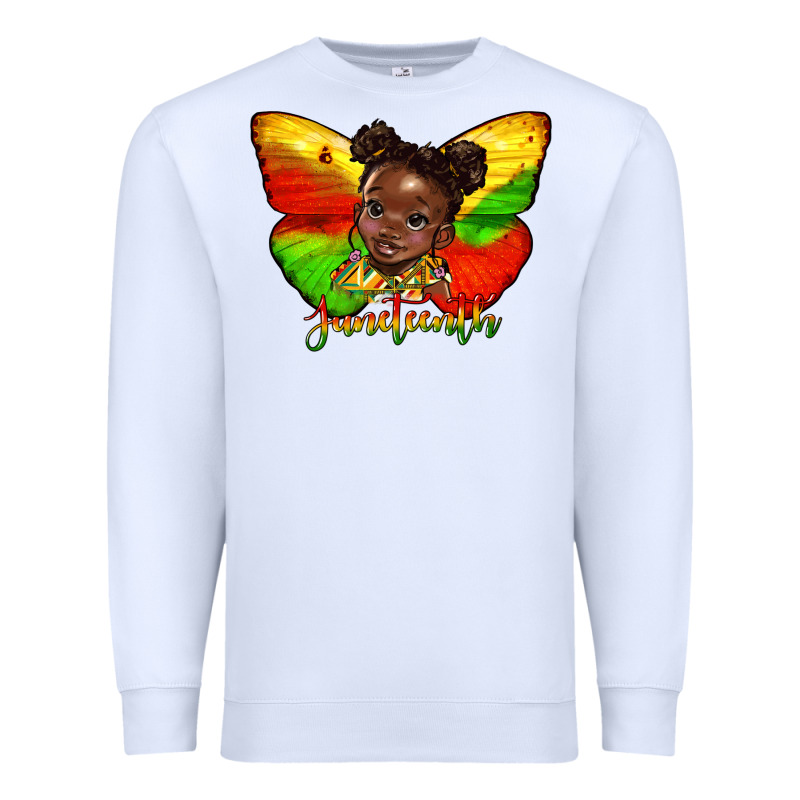 Juneteenth Butterfly Black Girl Premium Sweatshirt by HRA Design Shop | Teevron