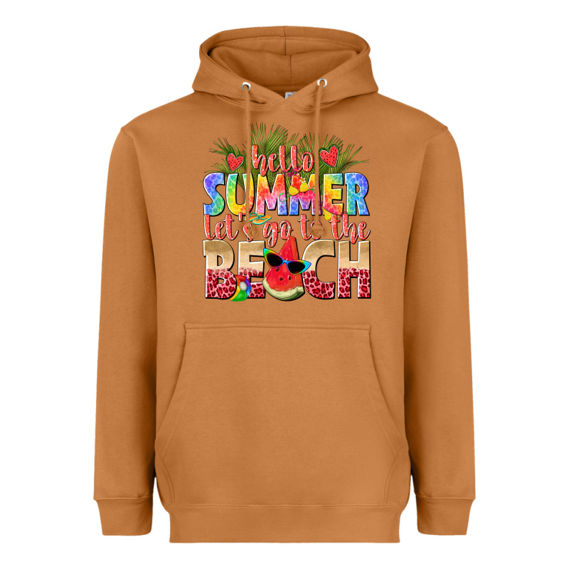 Hello Summer Lets Go To The Beach Heavyweight Hoodie by texasbilliewilder | Teevron