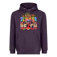 Plum hello summer lets go to the beach Heavyweight Hoodie - texasbilliewilder