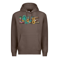 Coffee western gemstone sunflowers serape leopard turquoise love Premium Hoodie - Artiststas