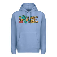 Colony Blue western gemstone sunflowers serape leopard turquoise love Premium Hoodie - Artiststas