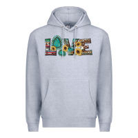 Heather Grey western gemstone sunflowers serape leopard turquoise love Premium Hoodie - Artiststas