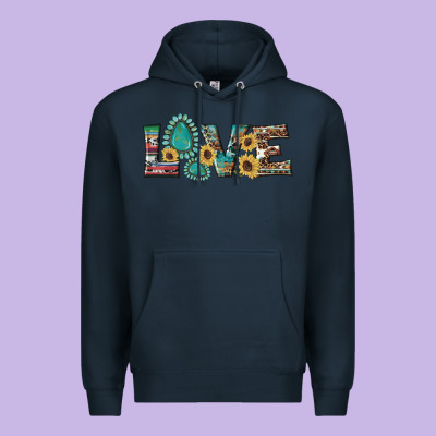 Western Gemstone Sunflowers Serape Leopard Turquoise Love Premium Hoodie Designed By Artiststas