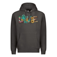 Smoke western gemstone sunflowers serape leopard turquoise love Premium Hoodie - Artiststas