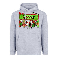 Heather Grey soccer mom with leopard Heavyweight Hoodie - Zillion Design Studio