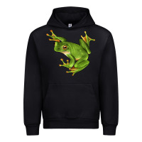 Foreset Green White Lipped Tree Frog Illustrations Urban Hoodie - LillyAllenDesigns