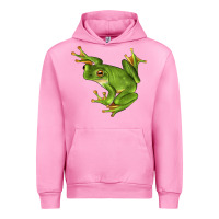 Fuchsia Pink White Lipped Tree Frog Illustrations Urban Hoodie - LillyAllenDesigns
