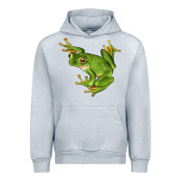 Heather Grey White Lipped Tree Frog Illustrations Urban Hoodie - LillyAllenDesigns