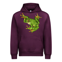 Mauve Wine White Lipped Tree Frog Illustrations Urban Hoodie - LillyAllenDesigns