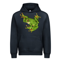 Navy White Lipped Tree Frog Illustrations Urban Hoodie - LillyAllenDesigns
