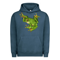 Pigment Midnight Navy White Lipped Tree Frog Illustrations Urban Hoodie - LillyAllenDesigns