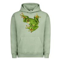 Pigment Oil Green White Lipped Tree Frog Illustrations Urban Hoodie - LillyAllenDesigns