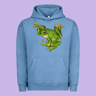 White Lipped Tree Frog Illustrations Urban Hoodie Designed By Lillyallendesigns