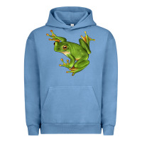 Pigment Pebble Blue White Lipped Tree Frog Illustrations Urban Hoodie - LillyAllenDesigns